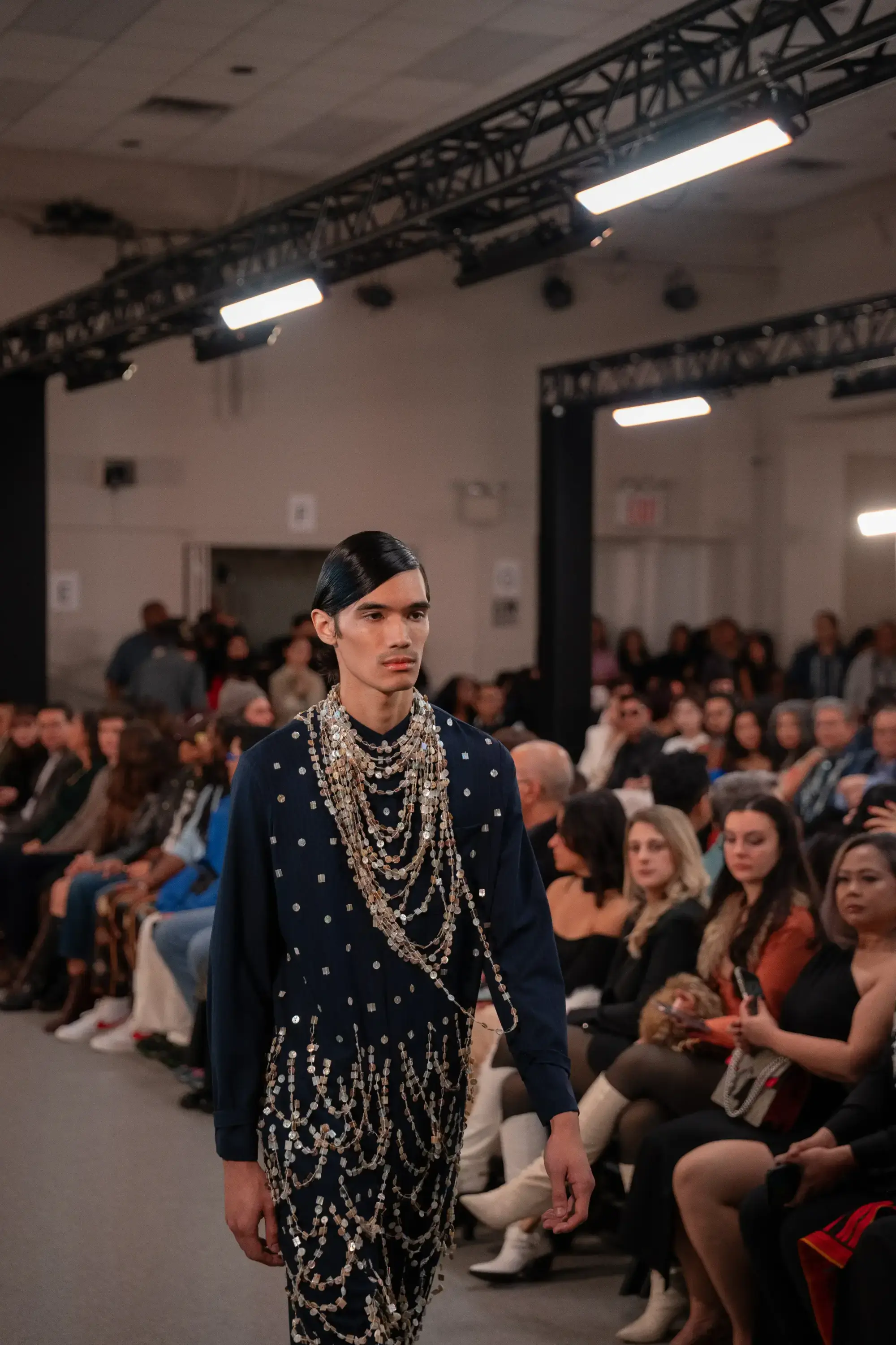 Model on runway at FILIPINXT — NYFW 2025