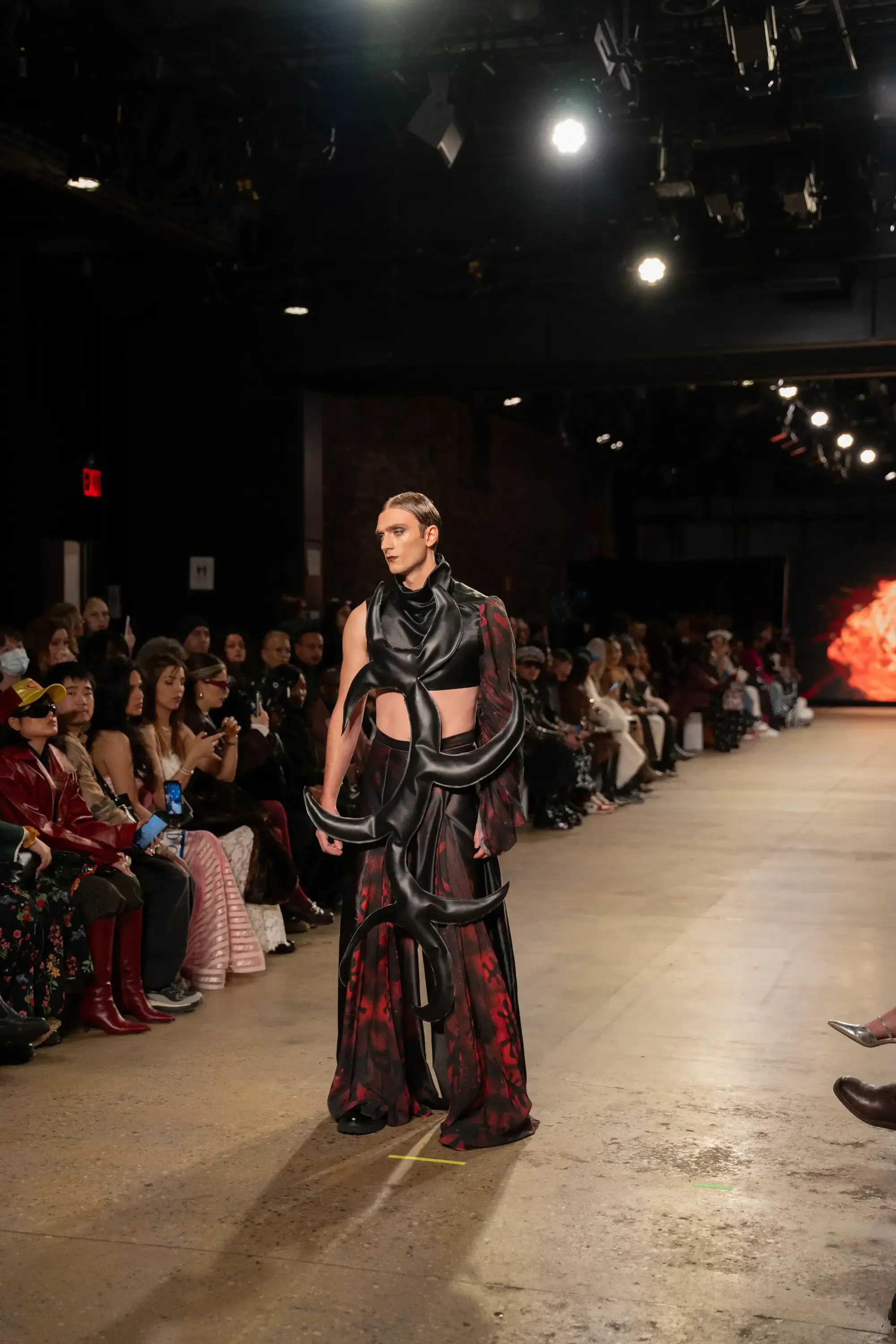 Model on runway at GFC 01 — NYFW 2025