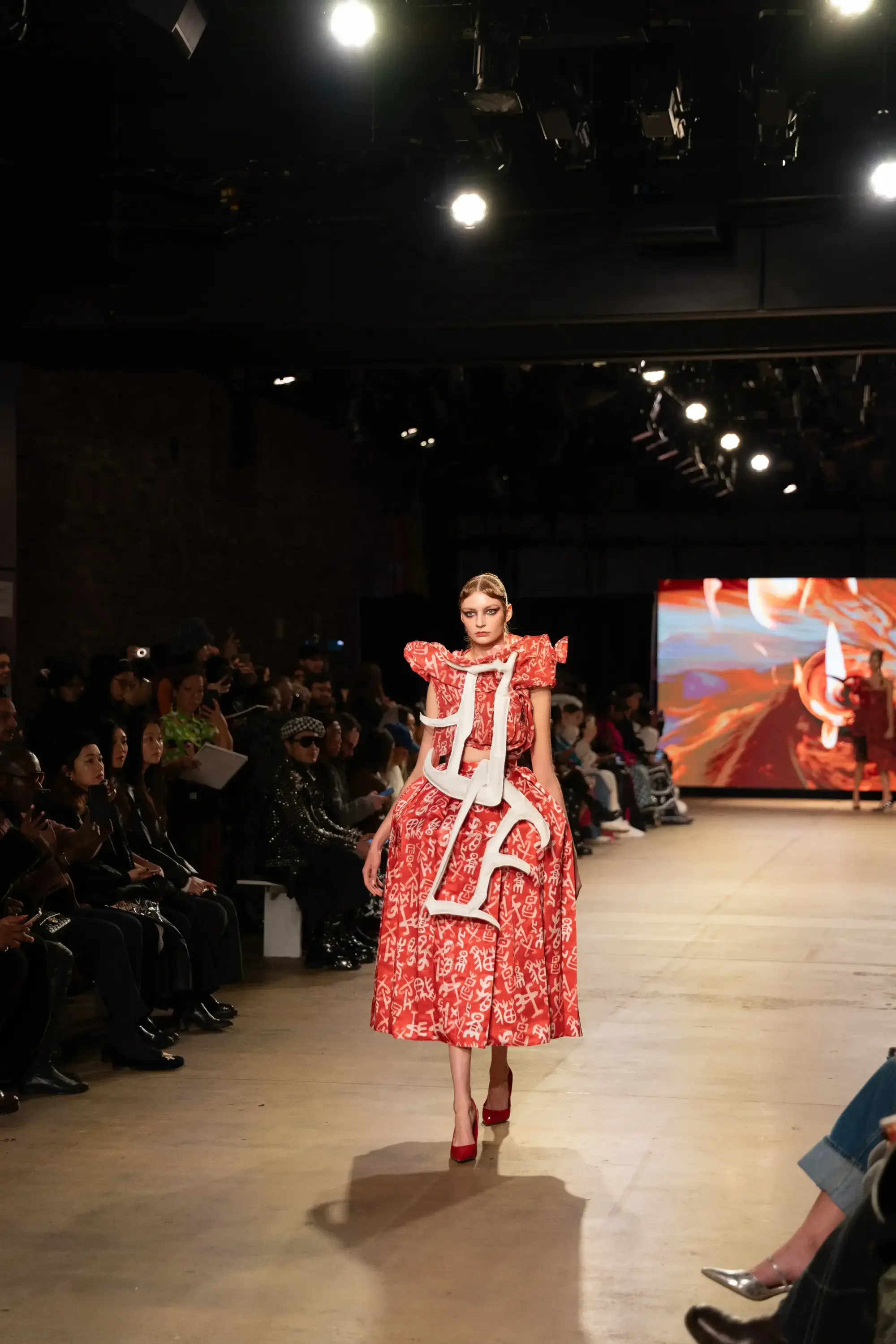 Model on runway at GFC 01 — NYFW 2025