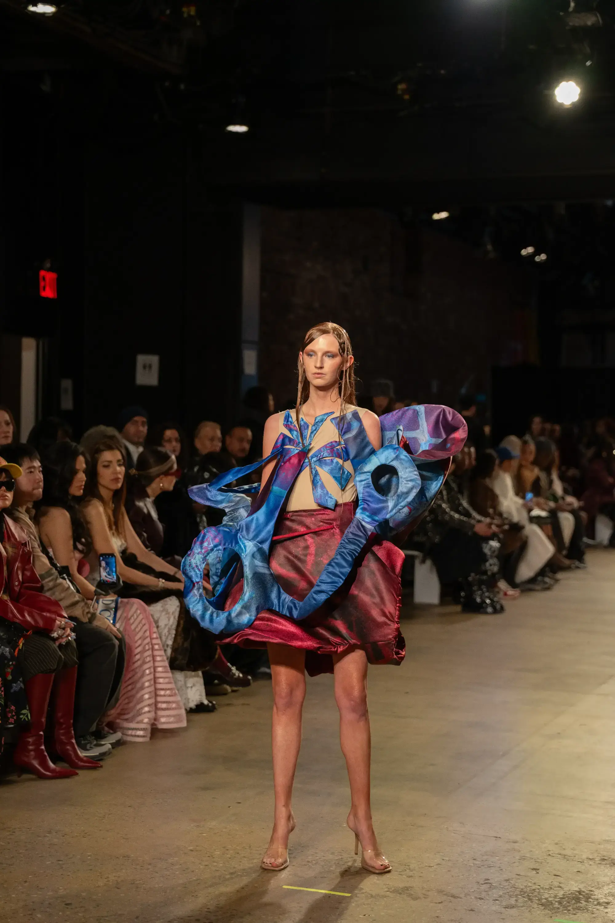 Model on runway at GFC 01 — NYFW 2025
