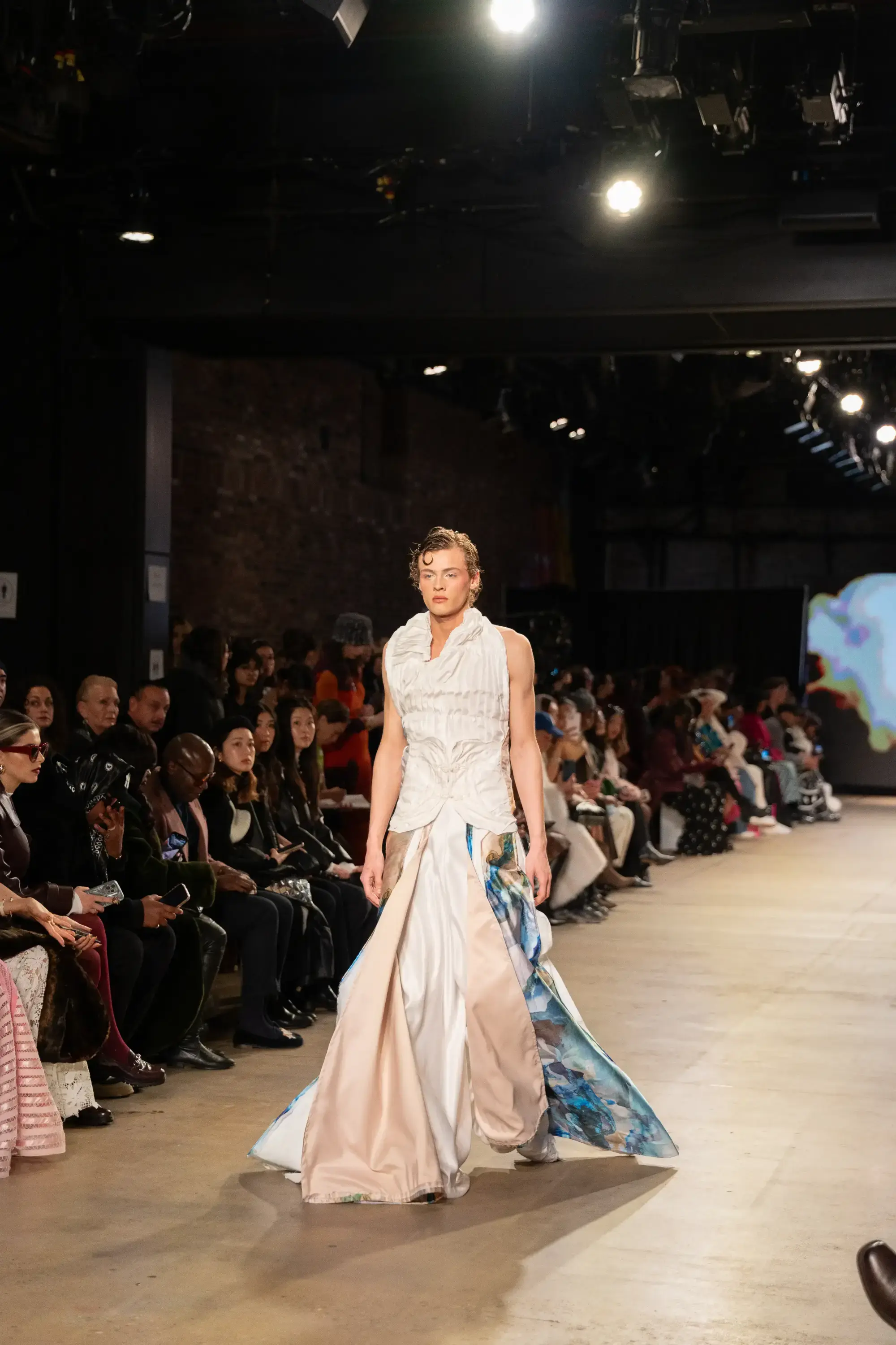 Model on runway at GFC 01 — NYFW 2025