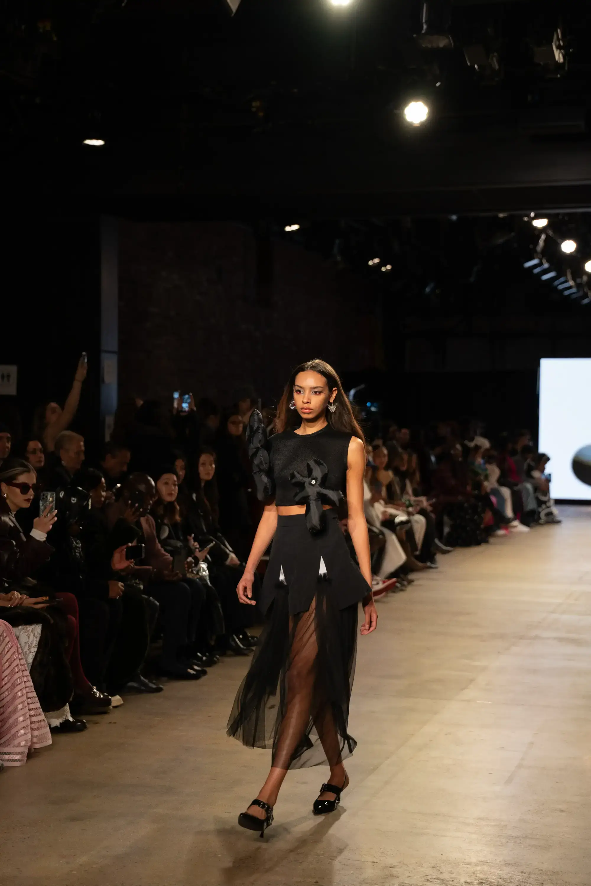 Model on runway at GFC 01 — NYFW 2025