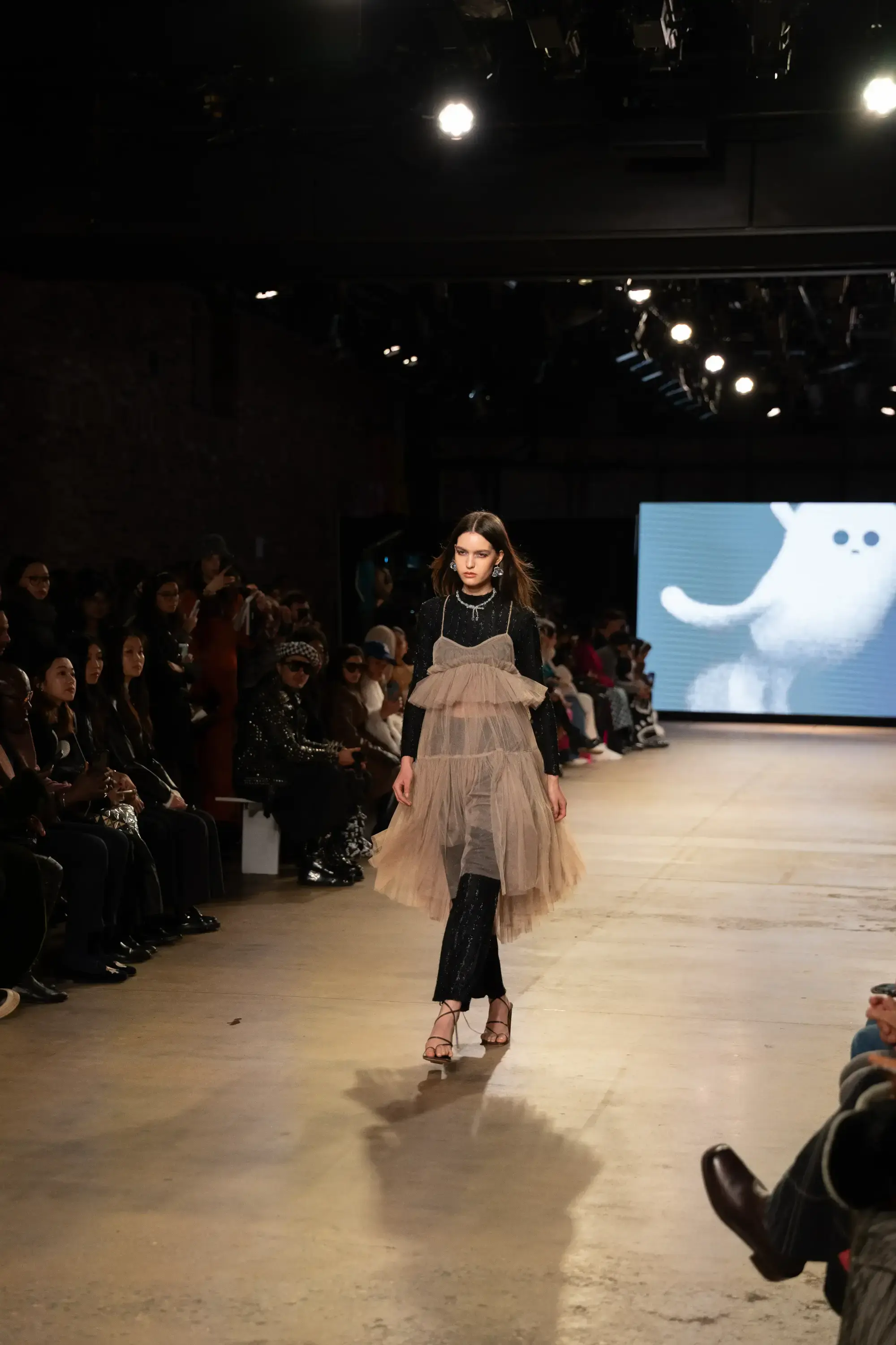 Model on runway at GFC 01 — NYFW 2025