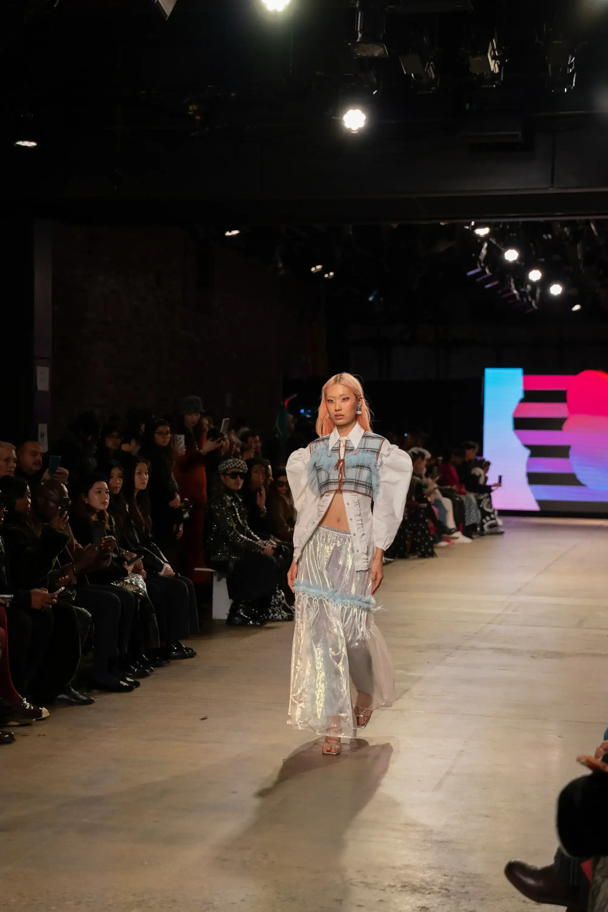 Model on runway at GFC 01 — NYFW 2025