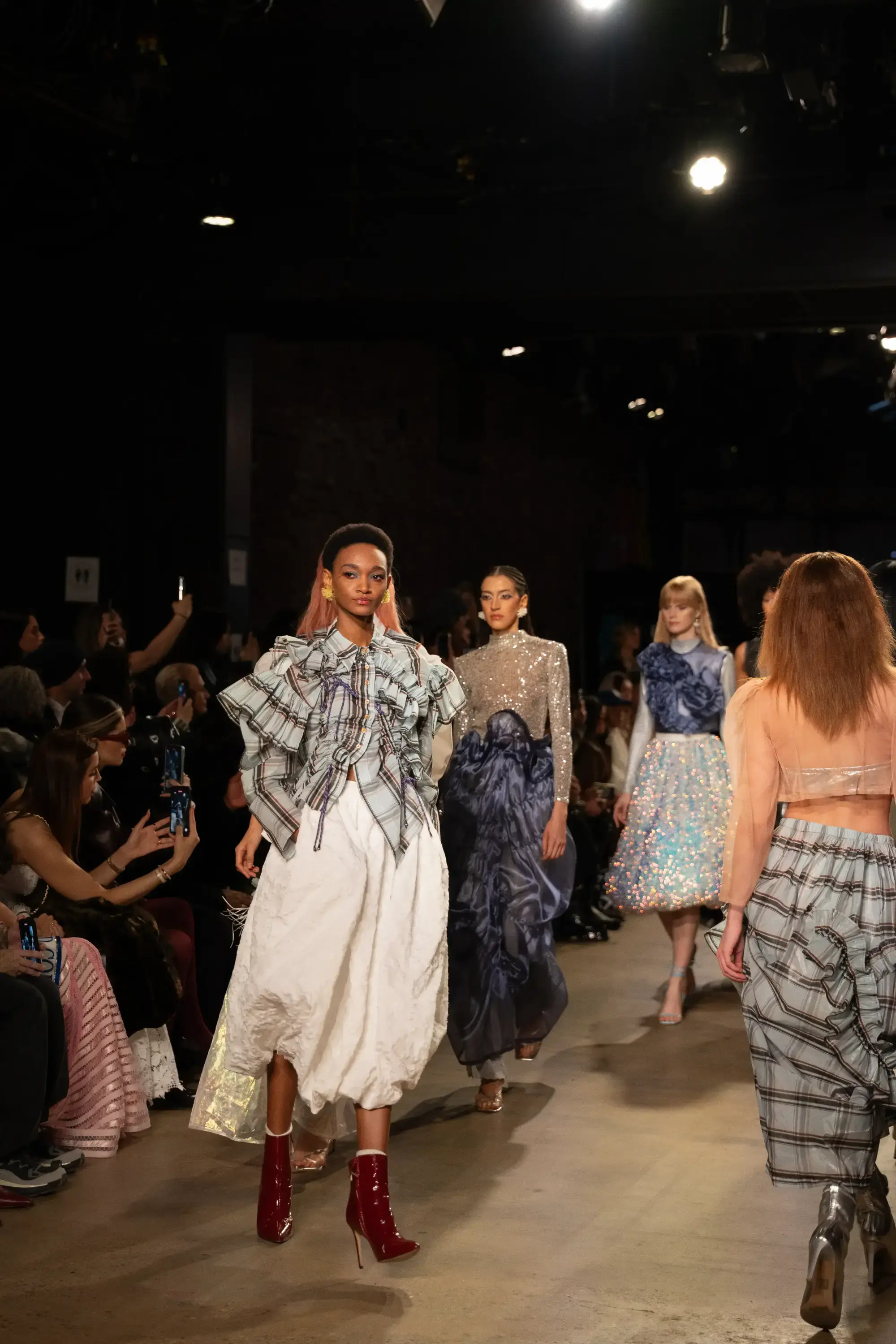 Model on runway at GFC 01 — NYFW 2025
