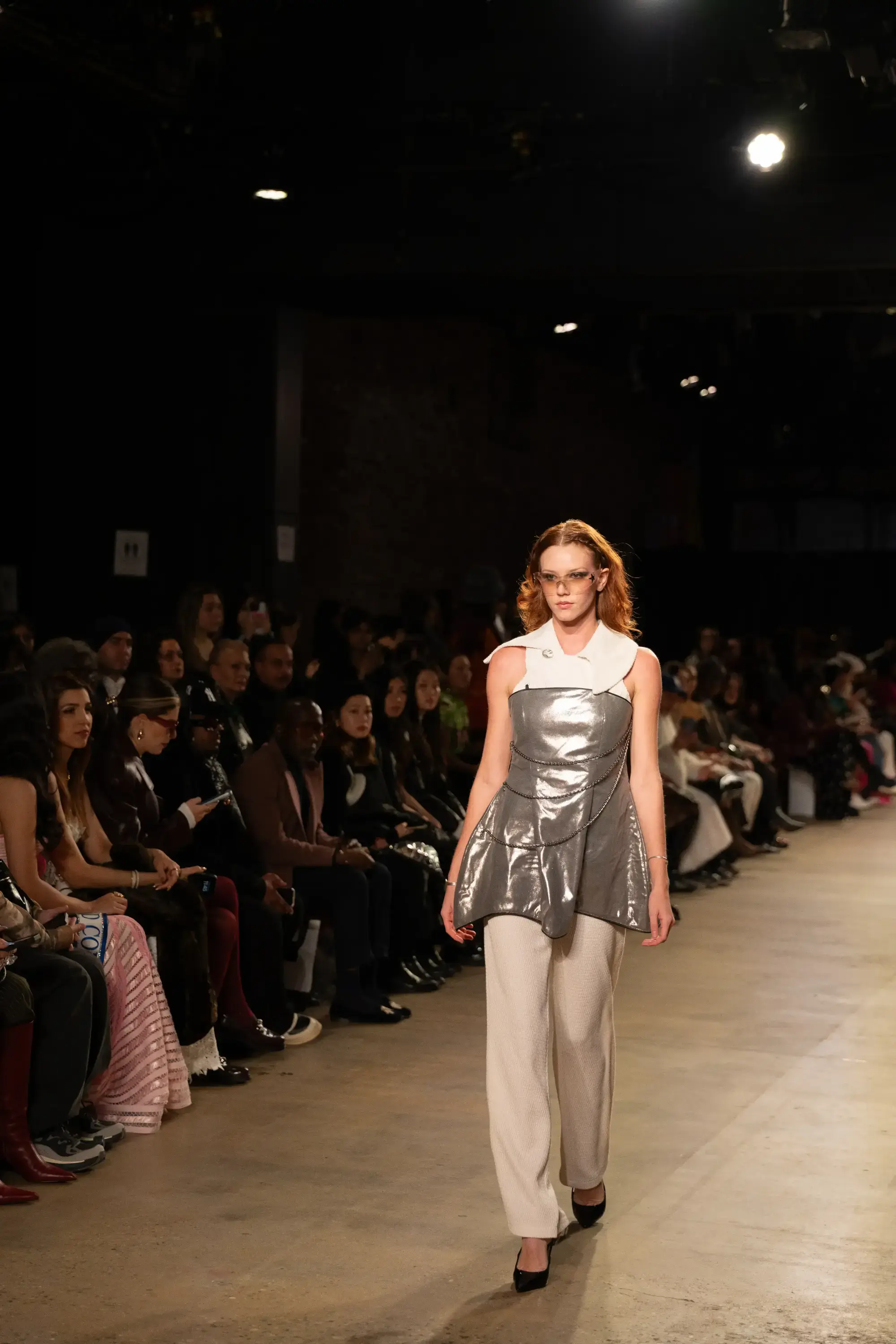 Model on runway at GFC 01 — NYFW 2025
