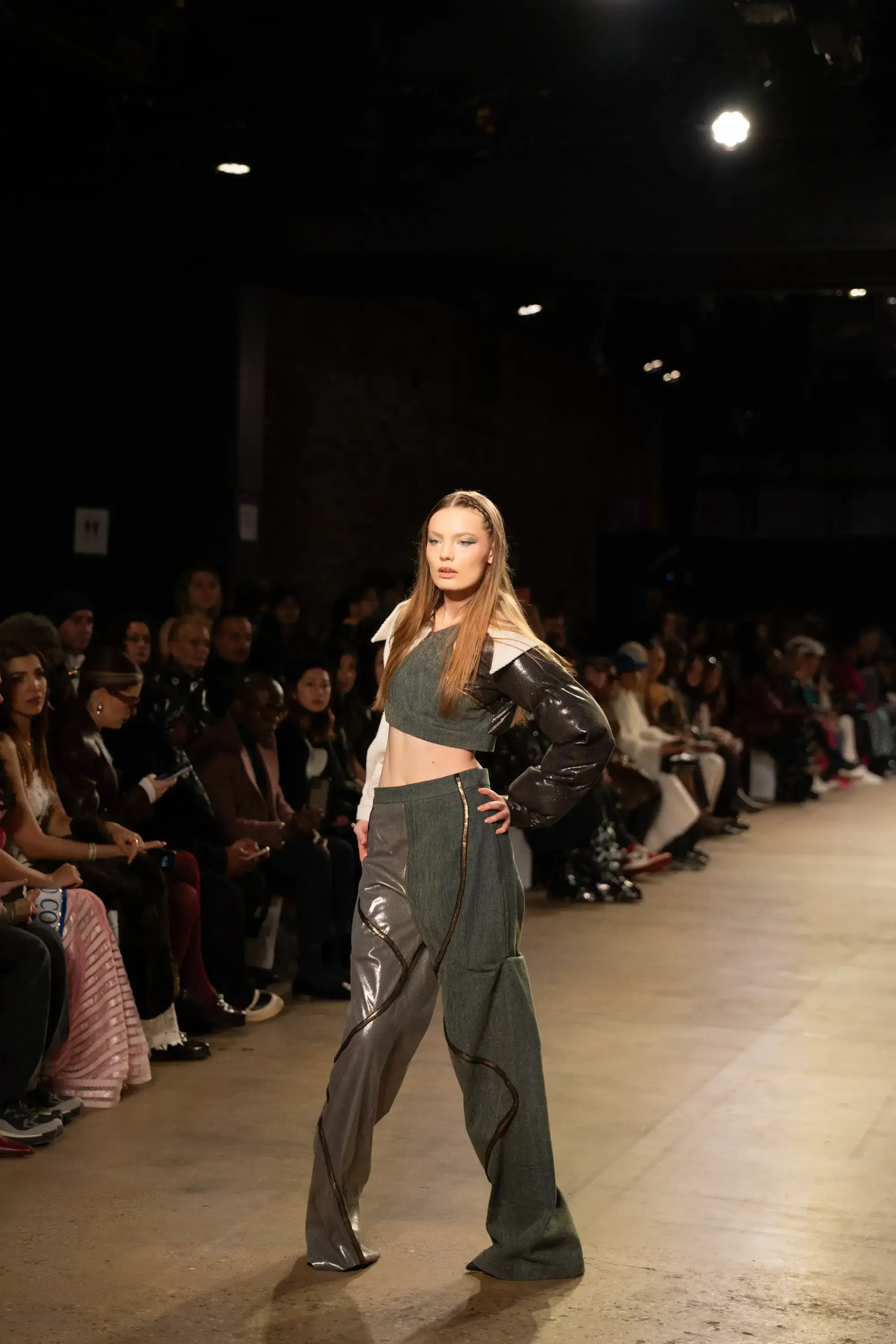 Model on runway at GFC 01 — NYFW 2025