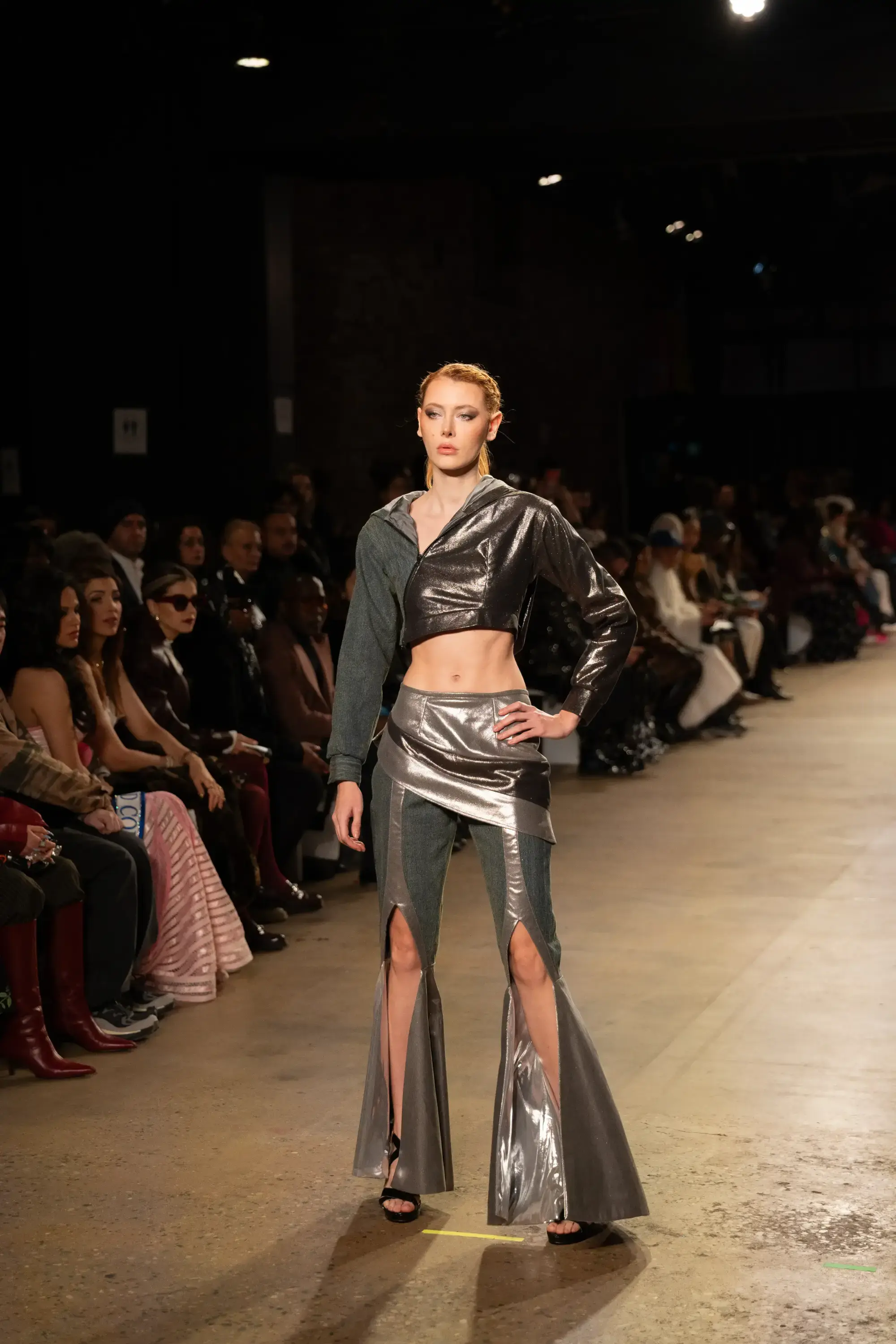 Model on runway at GFC 01 — NYFW 2025