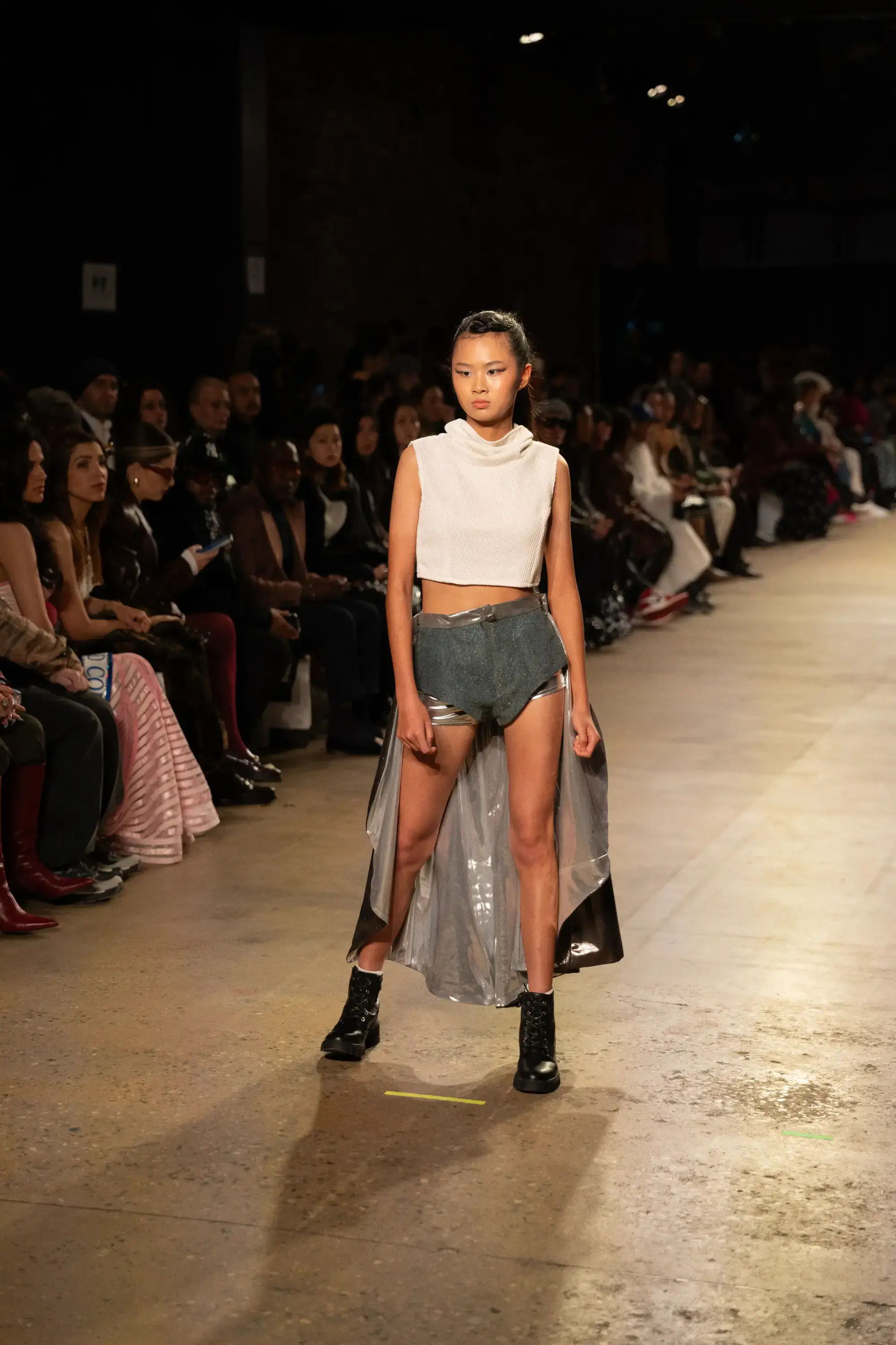 Model on runway at GFC 01 — NYFW 2025