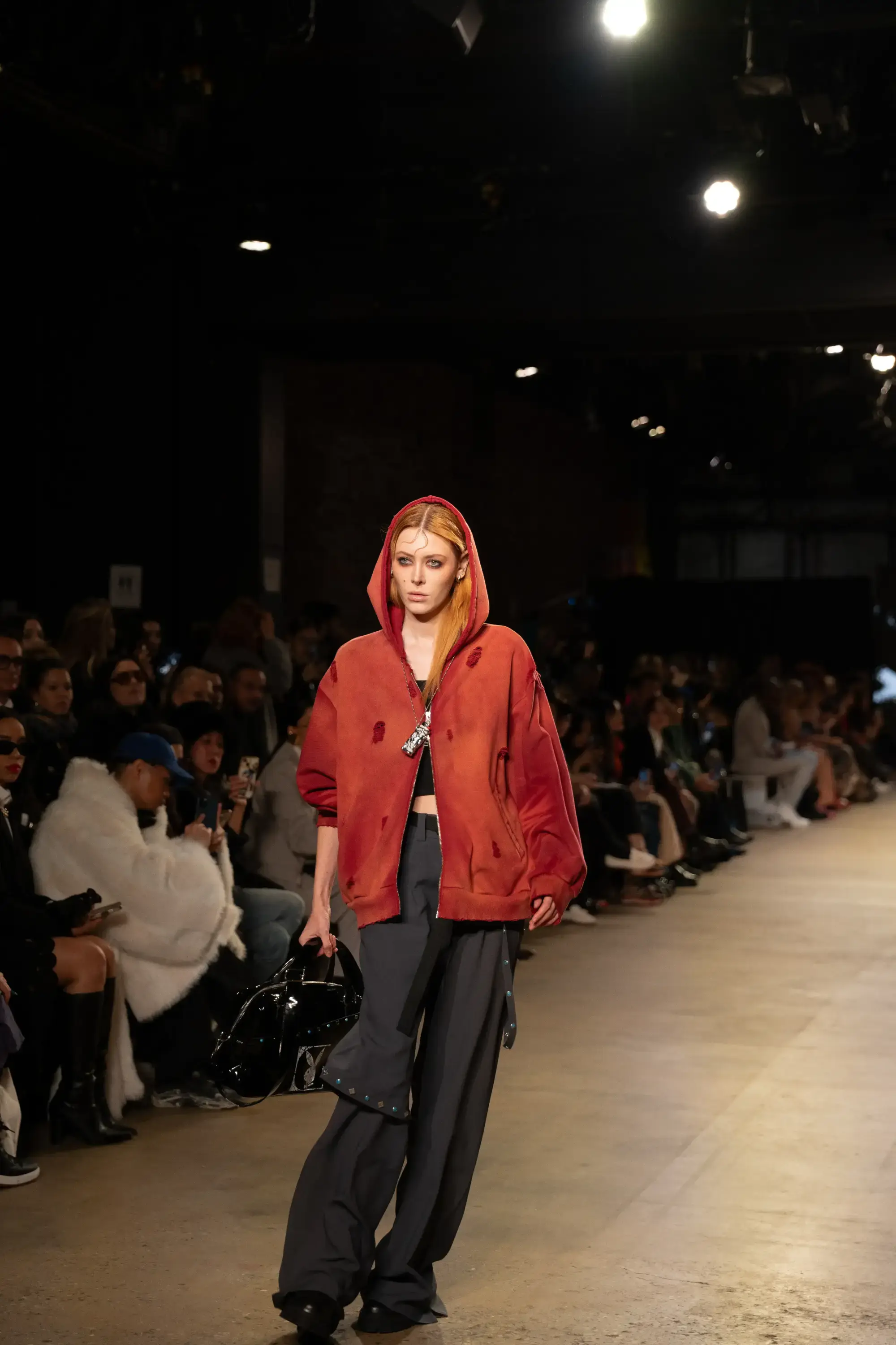 Model on runway at GFC 04 — NYFW 2025